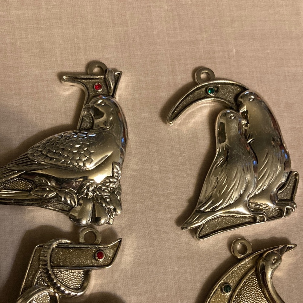 Vintage metal 12 days of Christmas ornaments